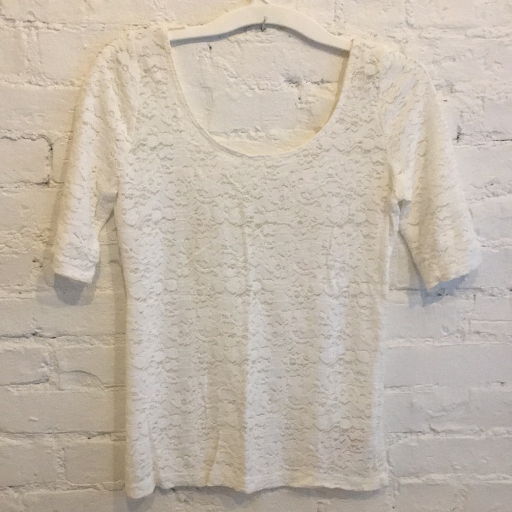 Anthropologie Scoop Back Lace Top